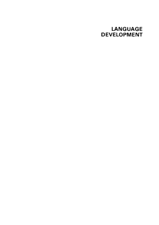 Cover image: Language Development 1st edition 9783110130805