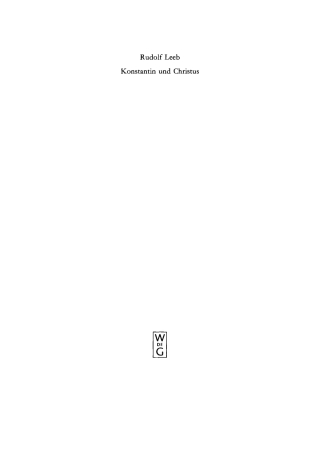 Imagen de portada: Konstantin und Christus 1st edition 9783110135442