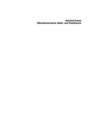Cover image: Mikroökonomische Markt- und Preistheorie auf verhaltensbiologischer Grundlage 1st edition 9783110088755
