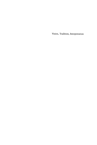 Imagen de portada: Vision, Tradition, Interpretation 1st edition 9783110097610
