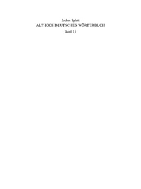 表紙画像: Althochdeutsches Wörterbuch 1st edition 9783110124620