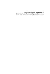 Cover image: Long-Range Planning of Japanese Corporations 1st edition 9783110129144