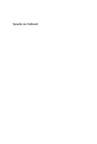 Imagen de portada: Sprache im Umbruch 1st edition 9783110136135