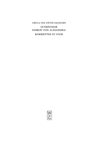 Cover image: Olympiodor, Diakon von Alexandria – Kommentar zu Hiob 1st edition 9783110098402