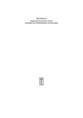 Cover image: Aspekte der kontrastiven Syntax am Beispiel des Niederländischen und Deutschen 1st edition 9783110080179