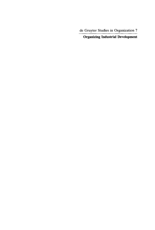 Imagen de portada: Organizing Industrial Development 1st edition 9783110106695