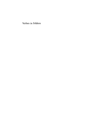 Cover image: Verben in Feldern 1st edition 9783110107821
