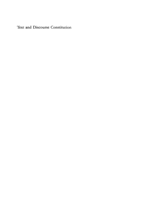 Imagen de portada: Text and Discourse Constitution 1st edition 9783110075663