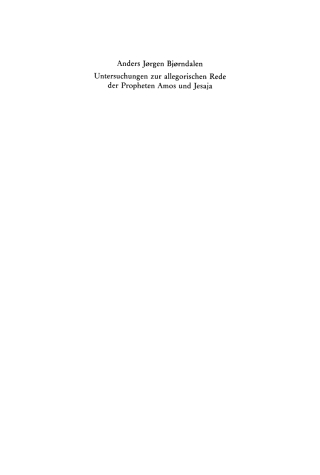 Cover image: Untersuchungen zur allegorischen Rede der Propheten Amos und Jesaja 1st edition 9783110101058