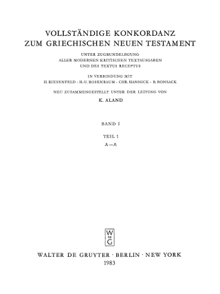 Cover image: Gesamtwortbestand, Teil 1: Alpha - Lambda; Teil 2: My - Omega 1st edition 9783110096989