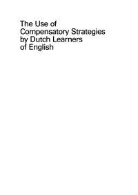 Cover image: The Use of Compensatory Strategies by Dutch Learners of English 1st edition 9783110131109