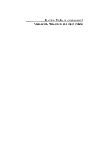 Cover image: Organization, Management, and Expert Systems 1st edition 9783110119428
