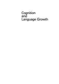 Cover image: Cognition and Language Growth 1st edition 9783110130584