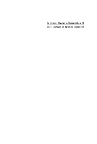 Imagen de portada: Euro-Manager or Splendid Isolation? 1st edition 9783110134810