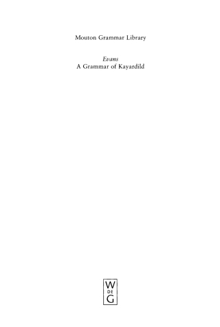 Cover image: A Grammar of Kayardild 1st edition 9783110127959