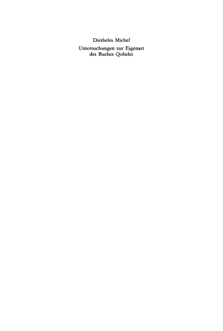 صورة الغلاف: Untersuchungen zur Eigenart des Buches Qohelet 1st edition 9783110121612