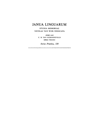 Cover image: The Determination of Stages in the Historical Development of the Germanic Languages by Morphological Criteria 1st edition 9789027923899