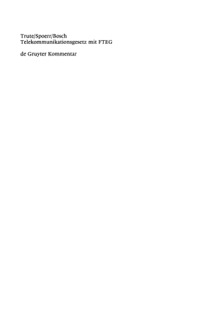 表紙画像: Telekommunikationsgesetz mit FTEG 1st edition 9783110157970