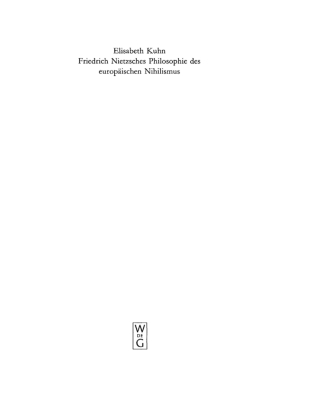 Titelbild: Friedrich Nietzsches Philosophie des europäischen Nihilismus 1st edition 9783110129076