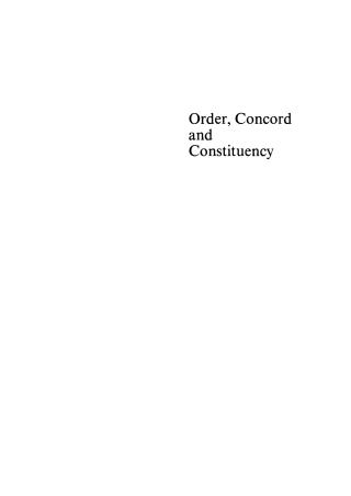 Imagen de portada: Order, Concord, and Constituency 1st edition 9783110131048