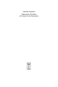 Imagen de portada: Phänomenales Bewußtsein als Problem für den Materialismus 1st edition 9783110171778