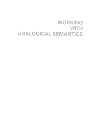 Cover image: Working with Analogical Semantics 1st edition 9783110131178