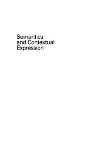 Cover image: Semantics and Contextual Expression 1st edition 9783110131208