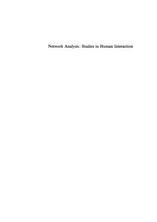 Imagen de portada: Network Analysis 1st edition 9789027971876