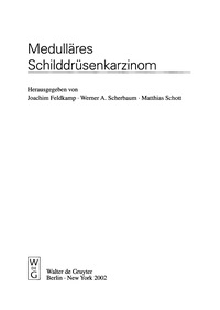 صورة الغلاف: Medulläres Schilddrüsenkarzinom 1st edition 9783110173666
