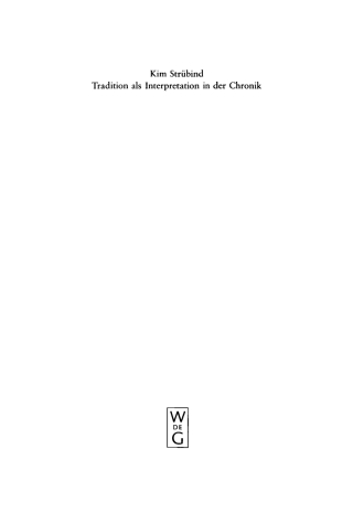 Omslagafbeelding: Tradition als Interpretation in der Chronik 1st edition 9783110127911