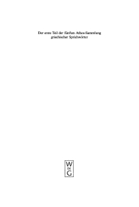 Imagen de portada: Der erste Teil der fünften Athos-Sammlung griechischer Sprichwörter 1st edition 9783110144567