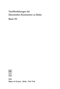 Titelbild: Ratsbürgerschaft und Residenz 1st edition 9783110171006