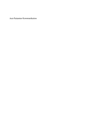 Cover image: Arzt-Patienten-Kommunikation 1st edition 9783110138955