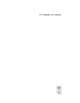 Imagen de portada: On Languages and Language 1st edition 9783110132571