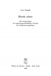 Cover image: Blinde sehen 1st edition 9783110120172