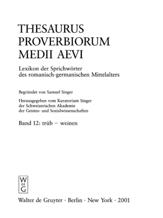 Imagen de portada: trüb - weinen 1st edition 9783110170979