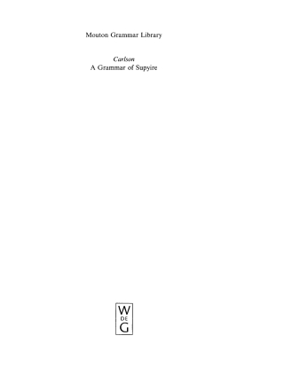 Cover image: A Grammar of Supyire 1st edition 9783110140576