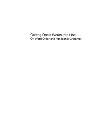 Cover image: Getting One's Words into Line 1st edition 9783110132953