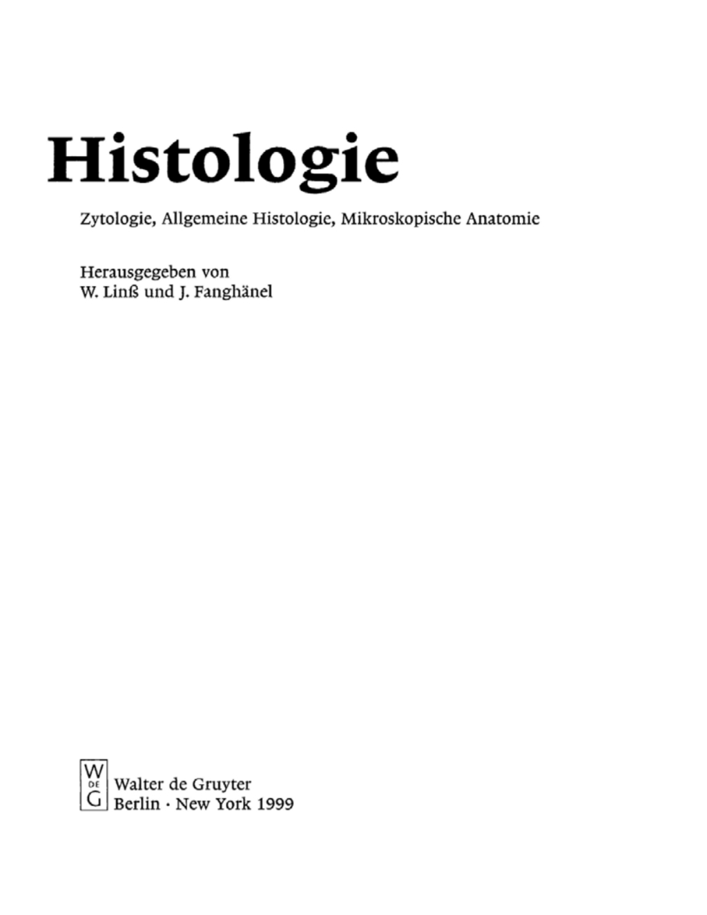 Histologie 1st Edition