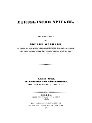 Immagine di copertina: Allgemeines und Götterbilder. Text Erste Abtheilung zu Tafel I–XXX 1st edition 9783110048124