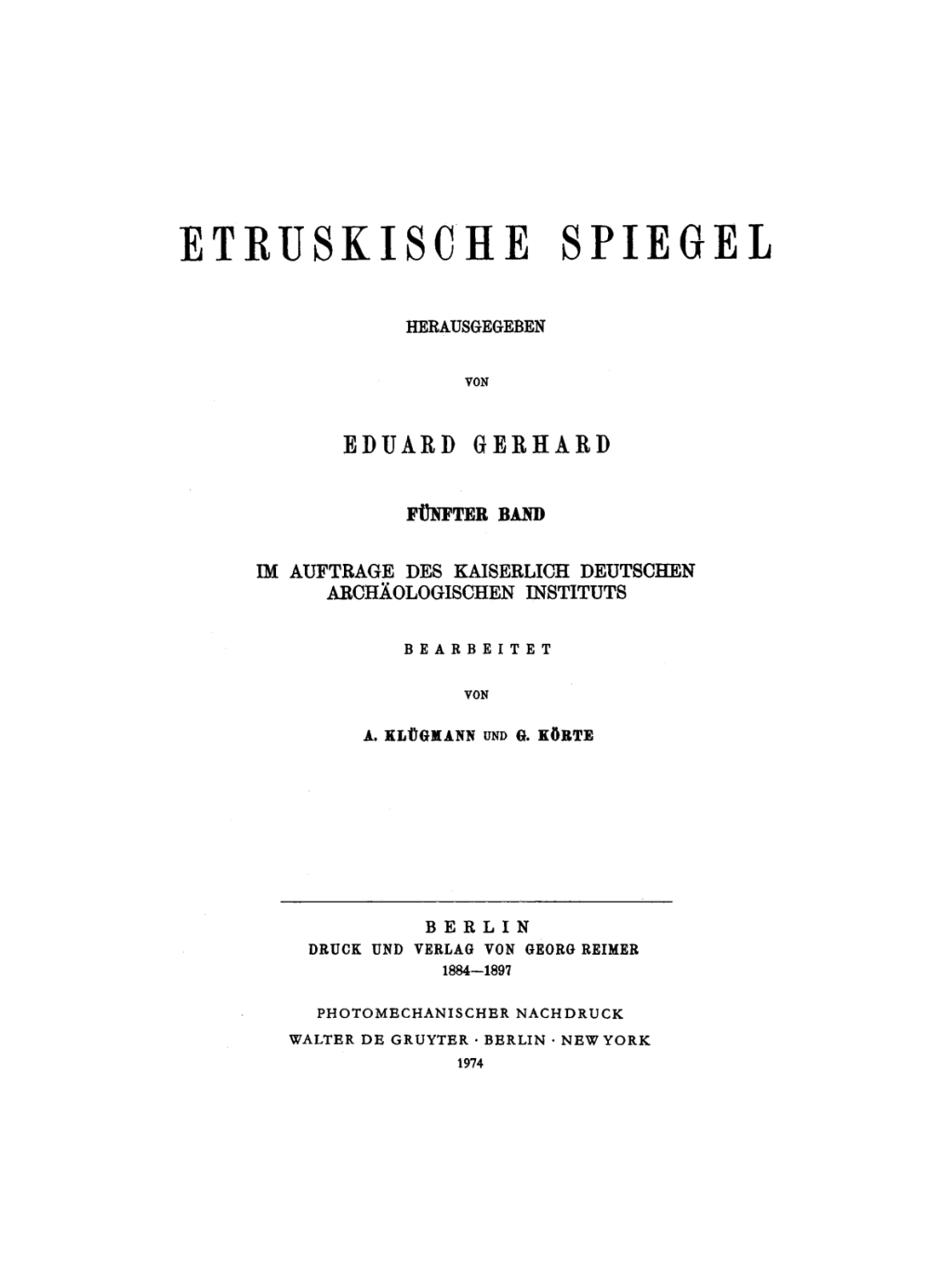 Etruskische Spiegel. Band 5 1st Edition