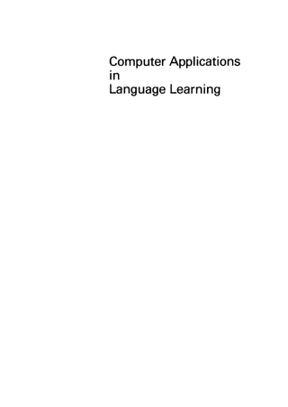Imagen de portada: Computer Applications in Language Learning 1st edition 9783110130430