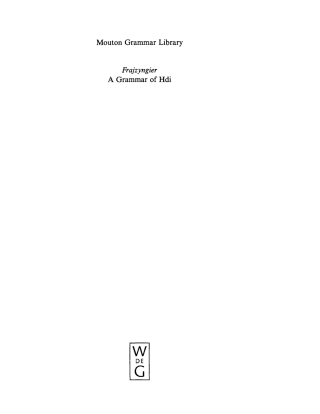 Cover image: A Grammar of Hdi 1st edition 9783110170719