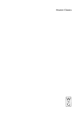 Titelbild: Mouton Classics 1st edition 9783110173468