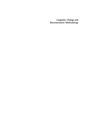 Omslagafbeelding: Linguistic Change and Reconstruction Methodology 1st edition 9783110119084