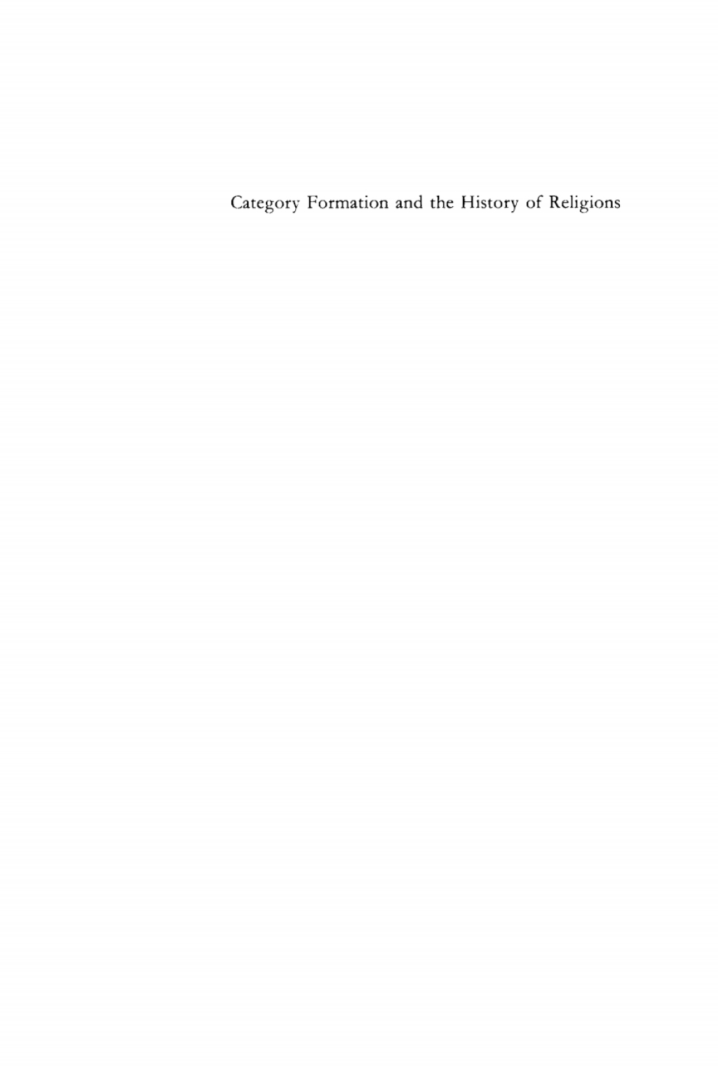 Category Formation and the History of Religions  1st Edition eBook
