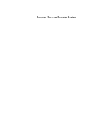 Cover image: Language Change and Language Structure 1st edition 9783110135381