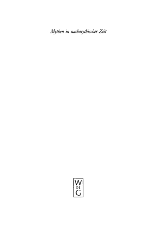 Imagen de portada: Mythen in nachmythischer Zeit 1st edition 9783110168693
