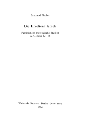 Cover image: Die Erzeltern Israels 1st edition 9783110142327