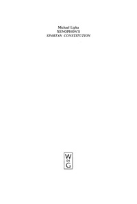 Imagen de portada: Xenophon's Spartan Constitution 1st edition 9783110174663